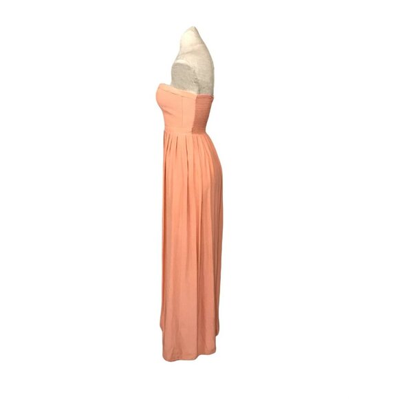 Parker 'Bayou' Strapless Silk Gown / Maxi Dress Coral Pink Small - Picture 4 of 16
